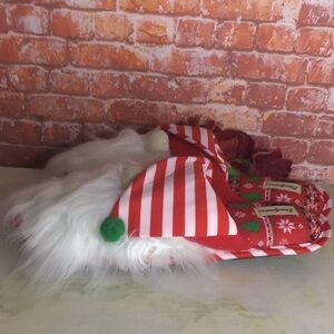 Dearfoams Festive Red and White Striped Ugly Christmas Slippers